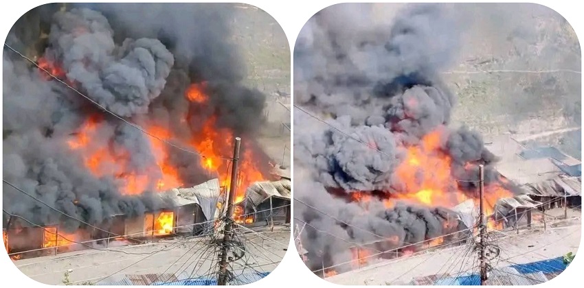 बाजुराको बाम्का बजारमा आगलागी, १२ वटाभन्दा धेरै पसल जले