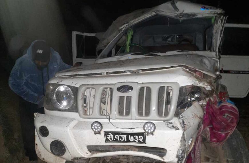 बैतडीमा जीप दुर्घटना हुँदा एक जनाको मृत्यु, चार जना घाईते