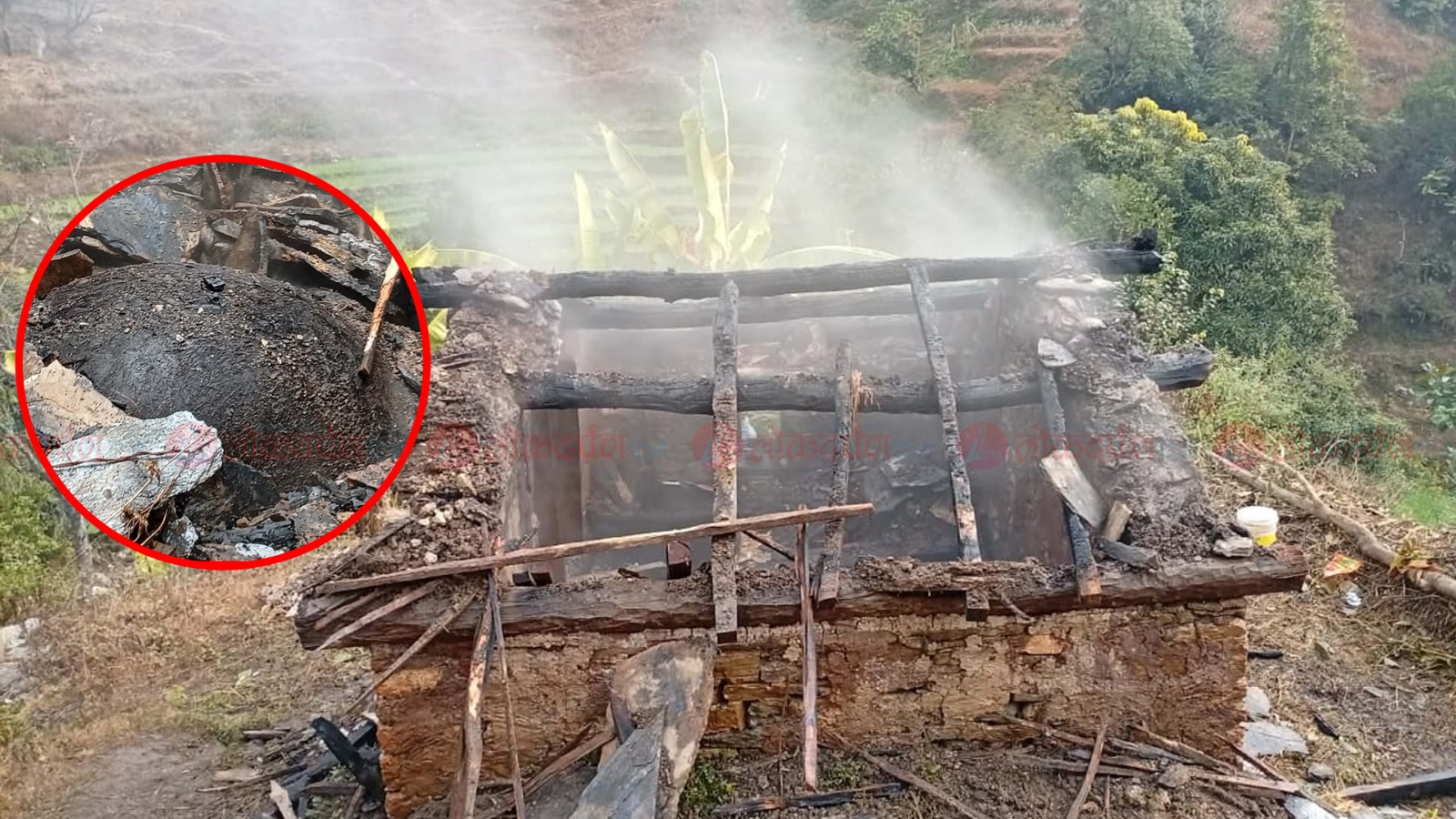 दार्चुलामा एक घरमा आगलागी हुँदा डेढ लाख बराबरको क्षति