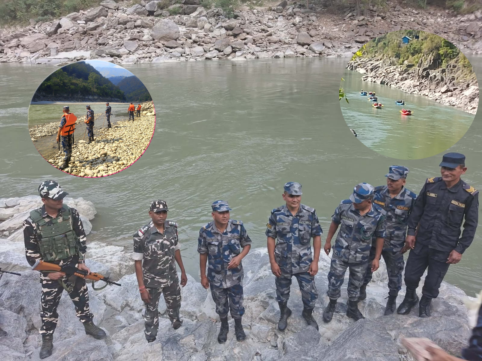 महाकालीमा बगेर बेपत्ता भएका चन्दको खोजी गर्दै सशस्त्र प्रहरी
