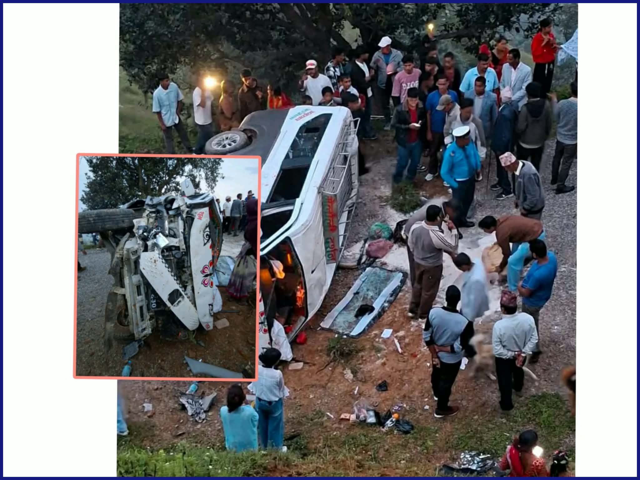 बैतडीमा ईभी गाडी दुर्घटना हुँदा २० जना घाइते, ४ गम्भीर (नामावलीसहित)